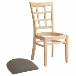 Lancaster Table & Seating Natural Finish Wooden Window Back Chair With Taupe Padded Seat -Lancaster Table & Seating Shop 2295201