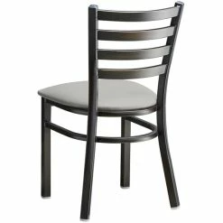 Lancaster Table & Seating Distressed Copper Finish Ladder Back Chair With 2 1/2" Light Gray Vinyl Padded Seat -Lancaster Table & Seating Shop 2295469