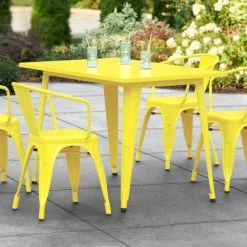 LT&S Alloy Series Lancaster Table & Seating Alloy Series 48" X 30" Yellow Dining Height Outdoor Table
