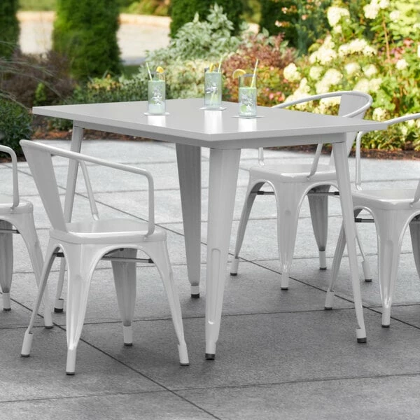 LT&S Alloy Series Lancaster Table & Seating Alloy Series 48" X 30" Silver Dining Height Outdoor Table 1 LT&S Alloy Series Lancaster Table & Seating Alloy Series 48" X 30" Silver Dining Height Outdoor Table