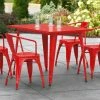LT&S Alloy Series Lancaster Table & Seating Alloy Series 48" X 30" Red Dining Height Outdoor Table