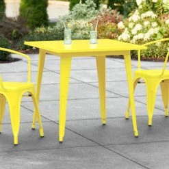 LT&S Alloy Series Lancaster Table & Seating Alloy Series 32" X 32" Yellow Dining Height Outdoor Table