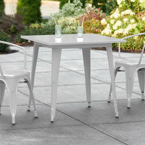LT&S Alloy Series Lancaster Table & Seating Alloy Series 32" X 32" Silver Dining Height Outdoor Table 1 LT&S Alloy Series Lancaster Table & Seating Alloy Series 32" X 32" Silver Dining Height Outdoor Table