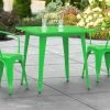 LT&S Alloy Series Lancaster Table & Seating Alloy Series 32" X 32" Green Dining Height Outdoor Table