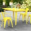LT&S Alloy Series Lancaster Table & Seating Alloy Series 63" X 32" Yellow Dining Height Outdoor Table