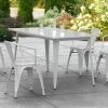 LT&S Alloy Series Lancaster Table & Seating Alloy Series 63" X 32" Silver Dining Height Outdoor Table