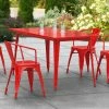 LT&S Alloy Series Lancaster Table & Seating Alloy Series 63" X 32" Red Dining Height Outdoor Table