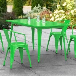 LT&S Alloy Series Lancaster Table & Seating Alloy Series 63" X 32" Green Dining Height Outdoor Table