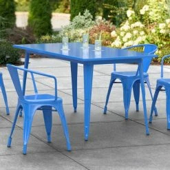 LT&S Alloy Series Lancaster Table & Seating Alloy Series 63" X 32" Blue Dining Height Outdoor Table