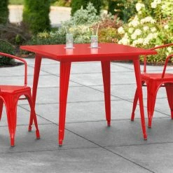 LT&S Alloy Series Lancaster Table & Seating Alloy Series 36" X 36" Red Dining Height Outdoor Table