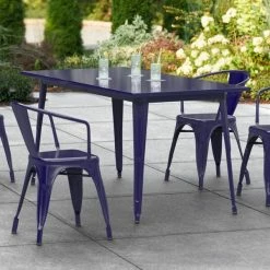 LT&S Alloy Series Lancaster Table & Seating Alloy Series 63" X 32" Navy Dining Height Outdoor Table