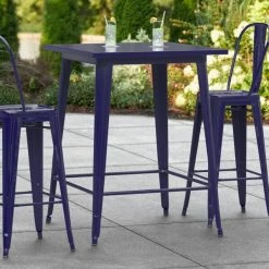 LT&S Alloy Series Lancaster Table & Seating Alloy Series 32" X 32" Navy Outdoor Bar Height Table