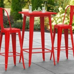 LT&S Alloy Series Lancaster Table & Seating Alloy Series 24" X 24" Red Outdoor Bar Height Table