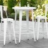 LT&S Alloy Series Lancaster Table & Seating Alloy Series 30" Round White Outdoor Bar Height Table