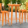 LT&S Alloy Series Lancaster Table & Seating Alloy Series 30" Round Orange Outdoor Bar Height Table
