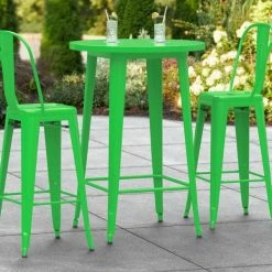 LT&S Alloy Series Lancaster Table & Seating Alloy Series 30" Round Green Outdoor Bar Height Table