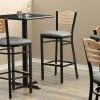 Lancaster Table & Seating Natural Finish Bar Height Bistro Chair With 2" Light Gray Padded Seat