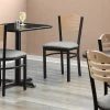Lancaster Table & Seating Natural Finish Bistro Dining Chair With 2 1/2" Light Gray Vinyl Padded Seat