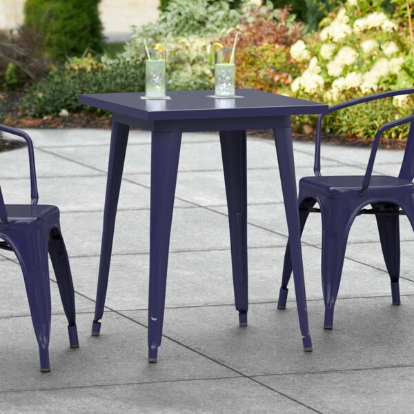 LT&S Alloy Series Lancaster Table & Seating Alloy Series 24" X 24" Navy Dining Height Outdoor Table 1 LT&S Alloy Series Lancaster Table & Seating Alloy Series 24" X 24" Navy Dining Height Outdoor Table