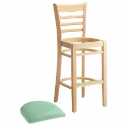 Lancaster Table & Seating Natural Finish Wooden Ladder Back Bar Height Chair With Seafoam Padded Seat 7 Lancaster Table & Seating Natural Finish Wooden Ladder Back Bar Height Chair With Seafoam Padded Seat -Lancaster Table & Seating Shop 2297218