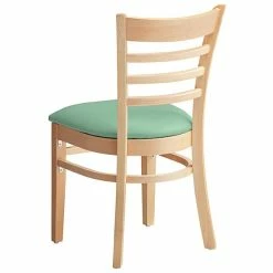 Lancaster Table & Seating Natural Finish Wooden Ladder Back Chair With Seafoam Padded Seat 6 Lancaster Table & Seating Natural Finish Wooden Ladder Back Chair With Seafoam Padded Seat -Lancaster Table & Seating Shop 2297356