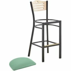 Lancaster Table & Seating Natural Finish Bar Height Bistro Chair With 2" Seafoam Padded Seat -Lancaster Table & Seating Shop 2297417
