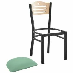Lancaster Table & Seating Natural Finish Bistro Dining Chair With 2 1/2" Seafoam Vinyl Padded Seat -Lancaster Table & Seating Shop 2297826