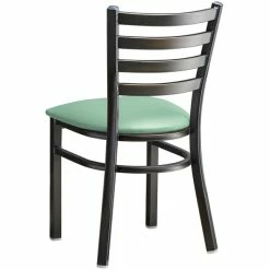 Lancaster Table & Seating Distressed Copper Finish Ladder Back Chair With 2 1/2" Seafoam Vinyl Padded Seat -Lancaster Table & Seating Shop 2297839