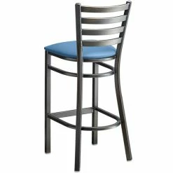 Lancaster Table & Seating Distressed Copper Finish Ladder Back Bar Stool With 2 1/2" Blue Vinyl Padded Seat 6 Lancaster Table & Seating Distressed Copper Finish Ladder Back Bar Stool With 2 1/2" Blue Vinyl Padded Seat -Lancaster Table & Seating Shop 2298286