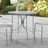 Lancaster Table & Seating Harbor Gray 30" Round Outdoor Standard Height Table With Ornate Legs