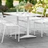 Lancaster Table & Seating 32" X 48" White Powder-Coated Aluminum Dining Height Outdoor Table With Umbrella Hole