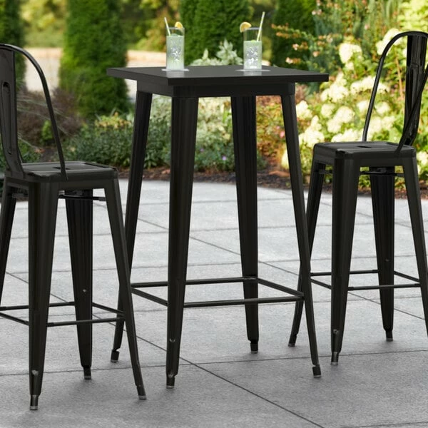 LT&S Alloy Series Lancaster Table & Seating Alloy Series 24" X 24" Black Outdoor Bar Height Table 1 LT&S Alloy Series Lancaster Table & Seating Alloy Series 24" X 24" Black Outdoor Bar Height Table