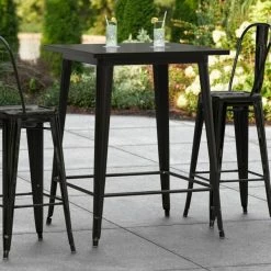LT&S Alloy Series Lancaster Table & Seating Alloy Series 32" X 32" Black Outdoor Bar Height Table