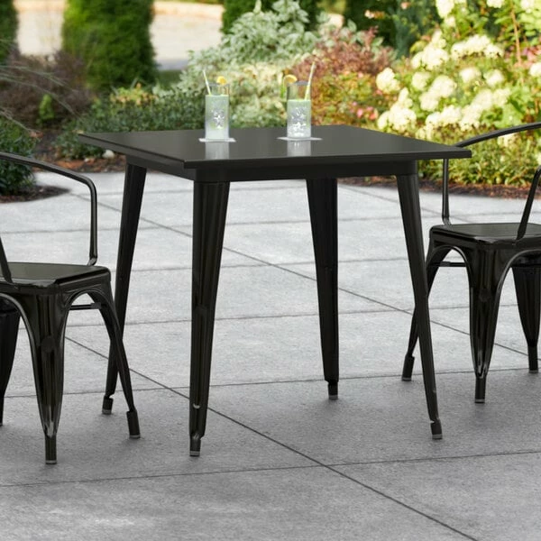 LT&S Alloy Series Lancaster Table & Seating Alloy Series 32" X 32" Black Dining Height Outdoor Table 1 LT&S Alloy Series Lancaster Table & Seating Alloy Series 32" X 32" Black Dining Height Outdoor Table