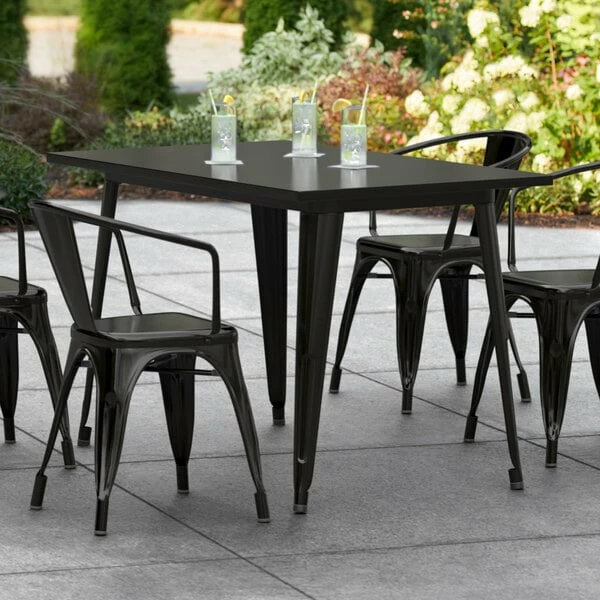 LT&S Alloy Series Lancaster Table & Seating Alloy Series 48" X 30" Black Dining Height Outdoor Table 1 LT&S Alloy Series Lancaster Table & Seating Alloy Series 48" X 30" Black Dining Height Outdoor Table