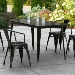 LT&S Alloy Series Lancaster Table & Seating Alloy Series 63" X 32" Black Dining Height Outdoor Table