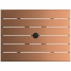 Lancaster Table & Seating 24" X 32" Brown Powder-Coated Aluminum Dining Height Outdoor Table With Umbrella Hole And 2 Arm Chairs -Lancaster Table & Seating Shop 2309979