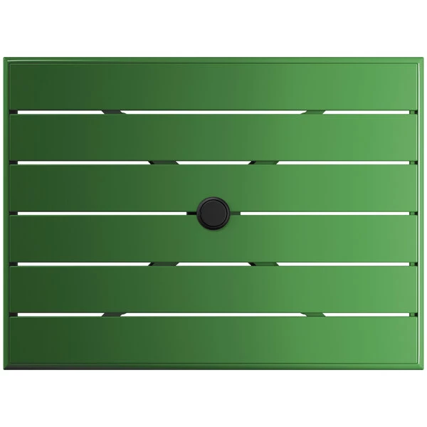 Lancaster Table & Seating 24" X 32" Green Powder-Coated Aluminum Dining Height Outdoor Table With Umbrella Hole 3 Lancaster Table & Seating 24" X 32" Green Powder-Coated Aluminum Dining Height Outdoor Table With Umbrella Hole - Image 3
