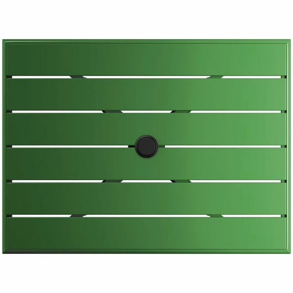 Lancaster Table & Seating 24" X 32" Green Powder-Coated Aluminum Standard Height Outdoor Table With Umbrella Hole And 2 Arm Chairs 5 Lancaster Table & Seating 24" X 32" Green Powder-Coated Aluminum Standard Height Outdoor Table With Umbrella Hole And 2 Arm Chairs - Image 5