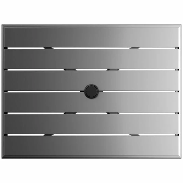 Lancaster Table & Seating 24" X 32" Matte Gray Powder-Coated Aluminum Dining Height Outdoor Table With Umbrella Hole And 2 Side Chairs 5 Lancaster Table & Seating 24" X 32" Matte Gray Powder-Coated Aluminum Dining Height Outdoor Table With Umbrella Hole And 2 Side Chairs - Image 5