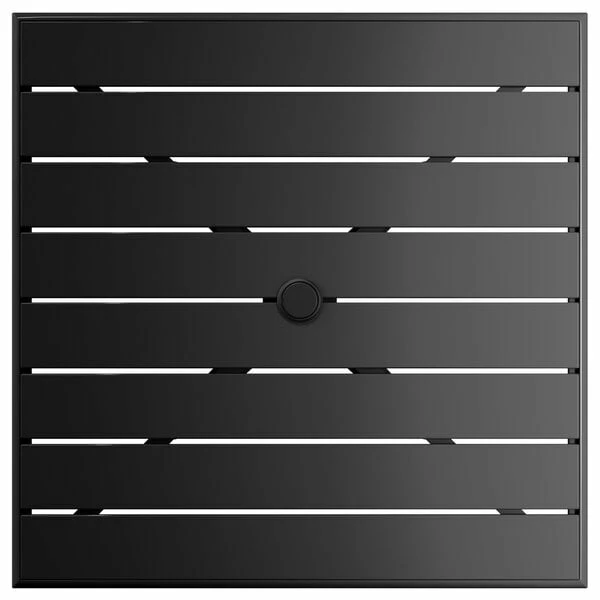 Lancaster Table & Seating 32" X 32" Black Powder-Coated Aluminum Dining Height Outdoor Table With Umbrella Hole 3 Lancaster Table & Seating 32" X 32" Black Powder-Coated Aluminum Dining Height Outdoor Table With Umbrella Hole - Image 3