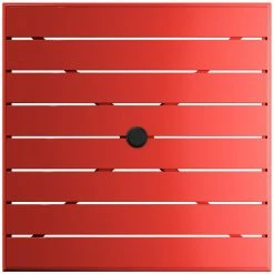 Lancaster Table & Seating 32" X 32" Red Powder-Coated Aluminum Dining Height Outdoor Table With Umbrella Hole And 4 Arm Chairs -Lancaster Table & Seating Shop 2310061