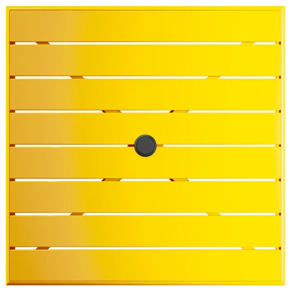 Lancaster Table & Seating 32" X 32" Yellow Powder-Coated Aluminum Dining Height Outdoor Table With Umbrella Hole 3 Lancaster Table & Seating 32" X 32" Yellow Powder-Coated Aluminum Dining Height Outdoor Table With Umbrella Hole - Image 3