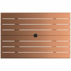 Lancaster Table & Seating 32" X 48" Brown Powder-Coated Aluminum Dining Height Outdoor Table With Umbrella Hole -Lancaster Table & Seating Shop 2310087