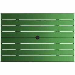 Lancaster Table & Seating 32" X 48" Green Powder-Coated Aluminum Dining Height Outdoor Table With Umbrella Hole -Lancaster Table & Seating Shop 2310094
