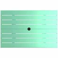 Lancaster Table & Seating 32" X 48" Seafoam Powder-Coated Aluminum Standard Height Outdoor Table With Umbrella Hole And 4 Arm Chairs -Lancaster Table & Seating Shop 2310124