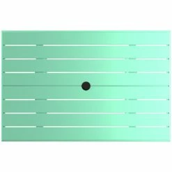 Lancaster Table & Seating 32" X 48" Seafoam Powder-Coated Aluminum Standard Height Outdoor Table With Umbrella Hole And 4 Side Chairs -Lancaster Table & Seating Shop 2310128