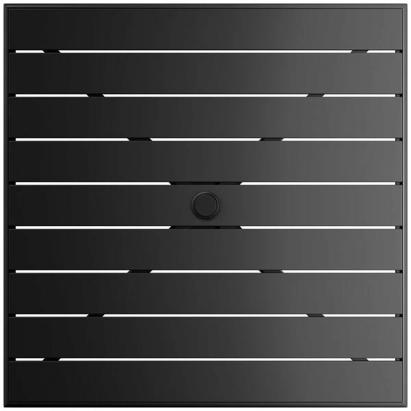 Lancaster Table & Seating 36" X 36" Black Powder-Coated Aluminum Dining Height Outdoor Table With Umbrella Hole 3 Lancaster Table & Seating 36" X 36" Black Powder-Coated Aluminum Dining Height Outdoor Table With Umbrella Hole - Image 3