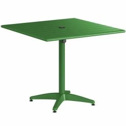 Lancaster Table & Seating 36" X 36" Green Powder-Coated Aluminum Dining Height Outdoor Table With Umbrella Hole 4 Lancaster Table & Seating 36" X 36" Green Powder-Coated Aluminum Dining Height Outdoor Table With Umbrella Hole -Lancaster Table & Seating Shop 2310165