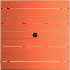 Lancaster Table & Seating 36" X 36" Orange Powder-Coated Aluminum Standard Height Outdoor Table With Umbrella Hole And 4 Arm Chairs -Lancaster Table & Seating Shop 2310181